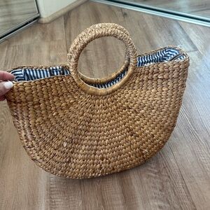 Made in Hawai’i Woven Straw Circle-Handle Tote Bag – Natural